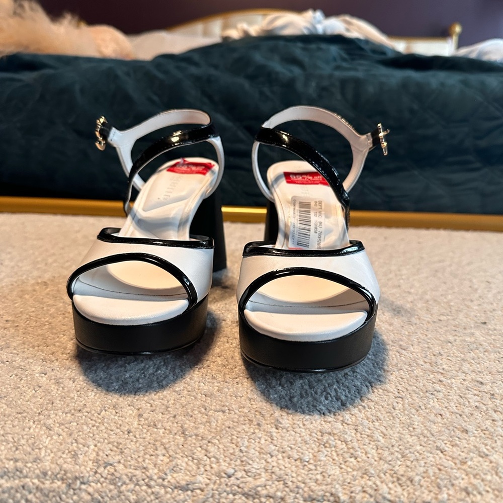 Karl Lagerfeld Black and White Platform Heels